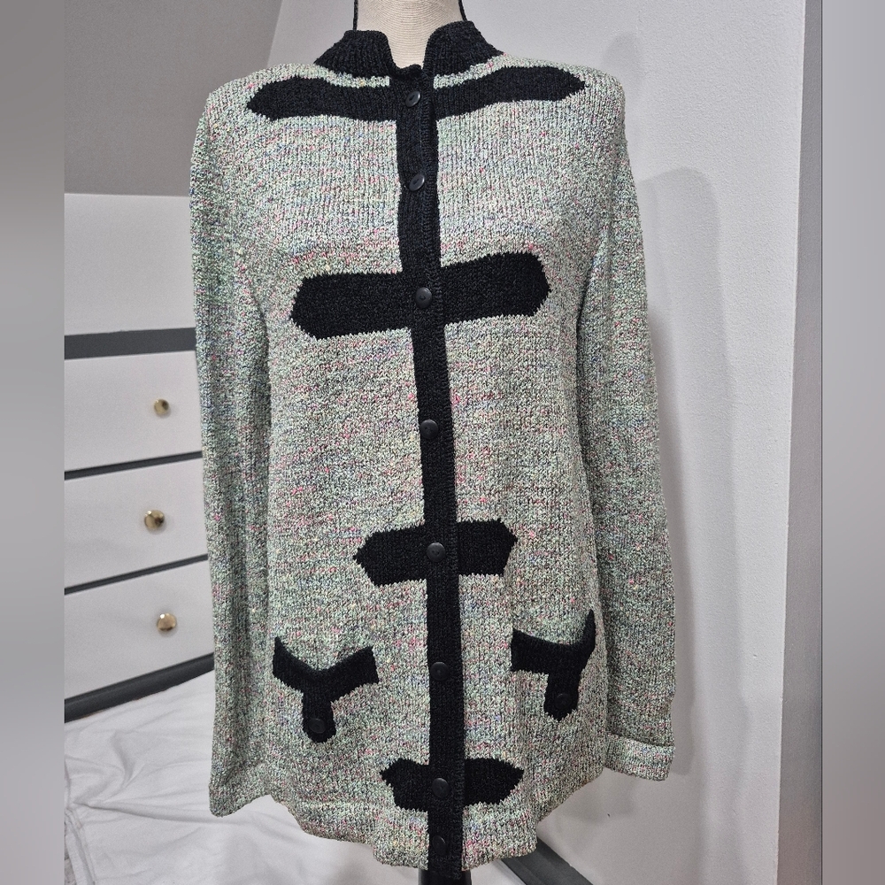 Vintage South Cotton Hand Loomed Cardigan Sweater